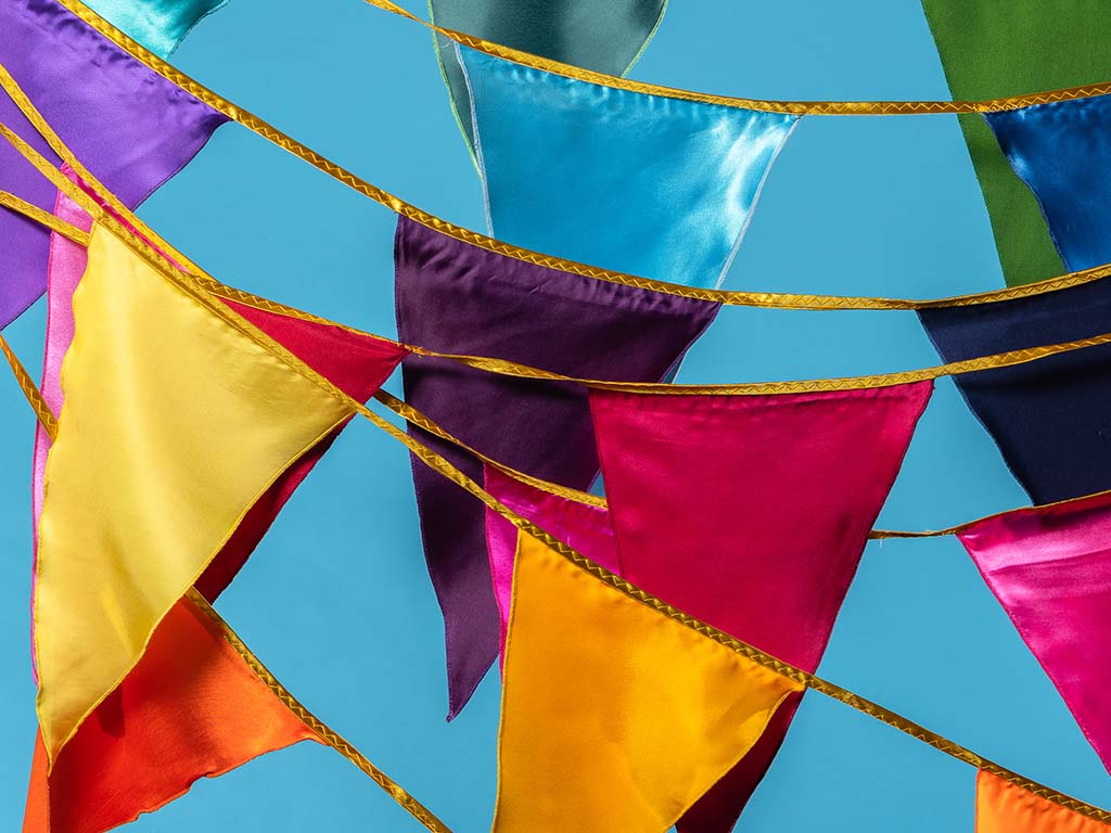 Rainbow bunting by The Event Flag Company