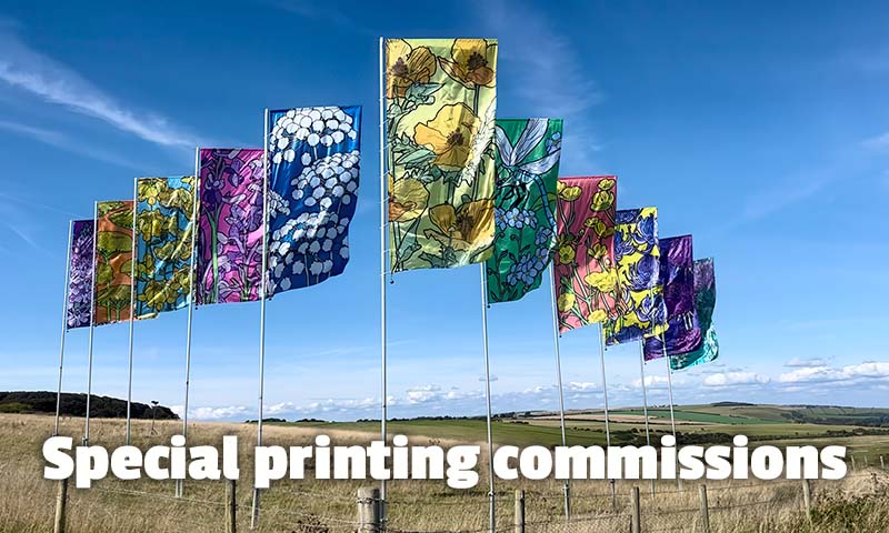printed flags for graphic rewilding special printing commissions