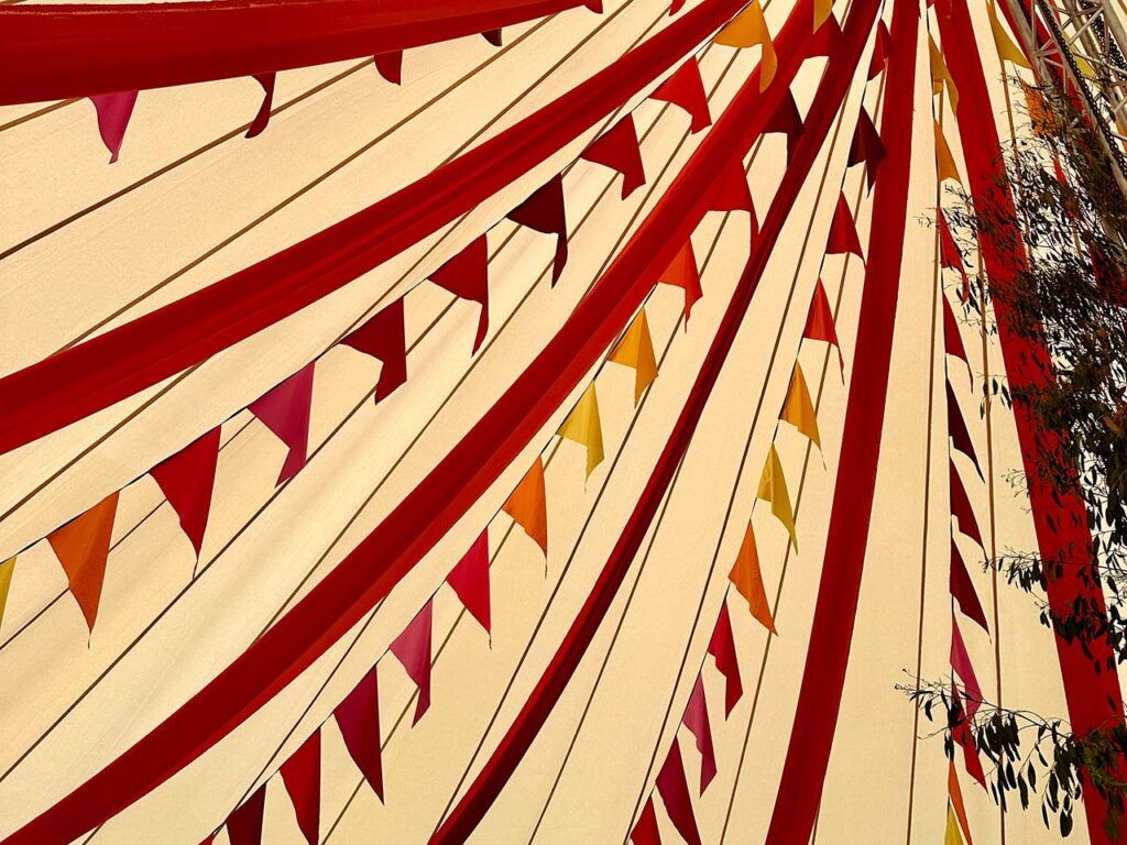 oversized bunting and drapes