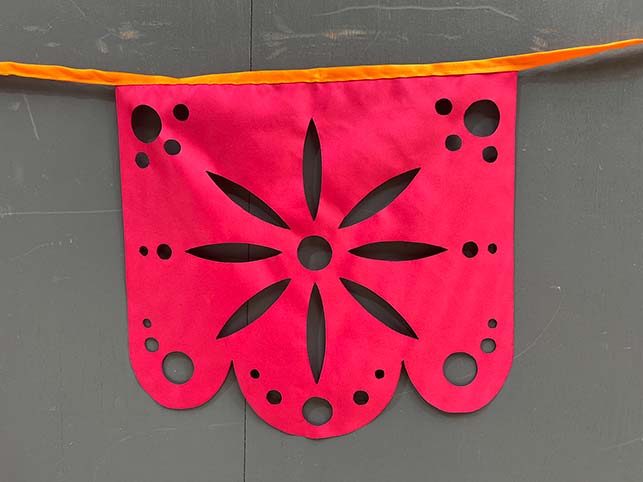 warm hues mexican fiesta bunting close up