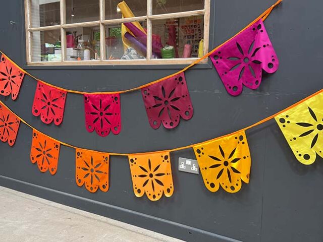 warm hues mexican fiesta bunting to hire
